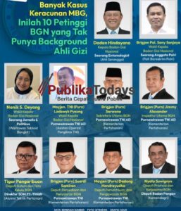 Marak Kasus Keracunan MBG, Terungkap 10 Pejabat Tinggi BGN Tanpa Latar Belakang Ahli Gizi