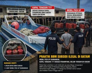 Terbongkar! Angkut BBM Subsidi Ilegal di Sagulung, Pick Up Diamankan, Kapal Tenggiri 777 Luput dari Penindakan