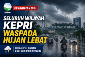 BMKG Prediksi Hujan Guyur Seluruh Wilayah Kepri Hari Ini