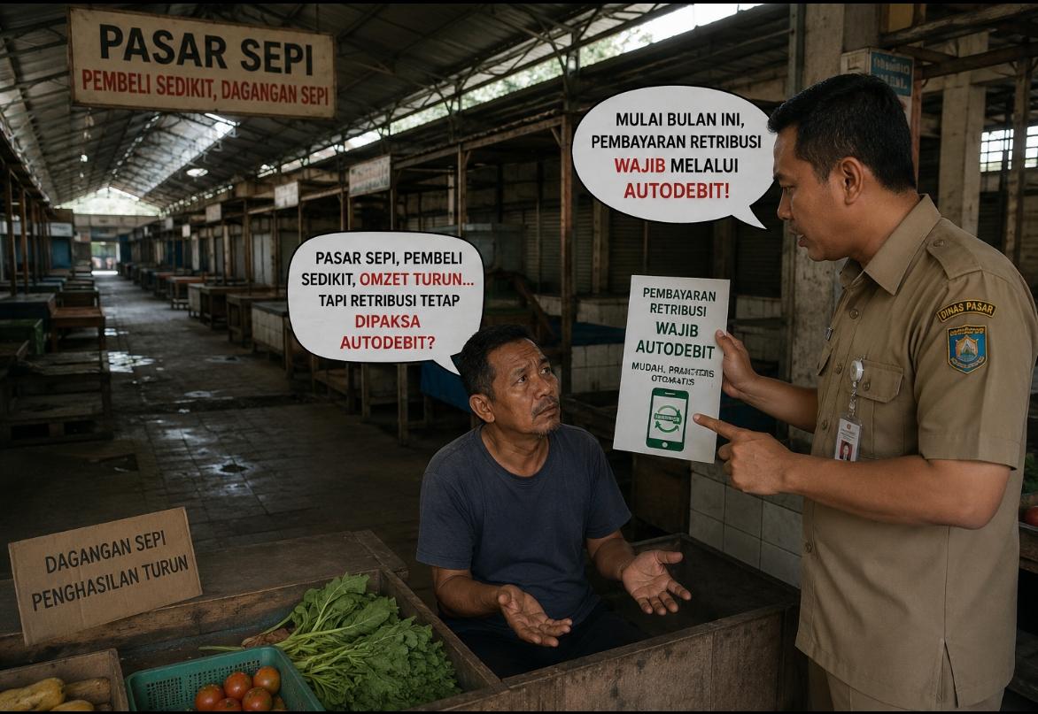Pedagang pasar dan pkl tolak kebijakan “auto debit” yang memberatkan pedagang pasar dan pkl kota semarang
