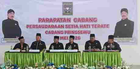 Warga PSHT Sambut Antusias Kedatangan Ketua Umum PSHT Pusat Madiun di Pringsewu