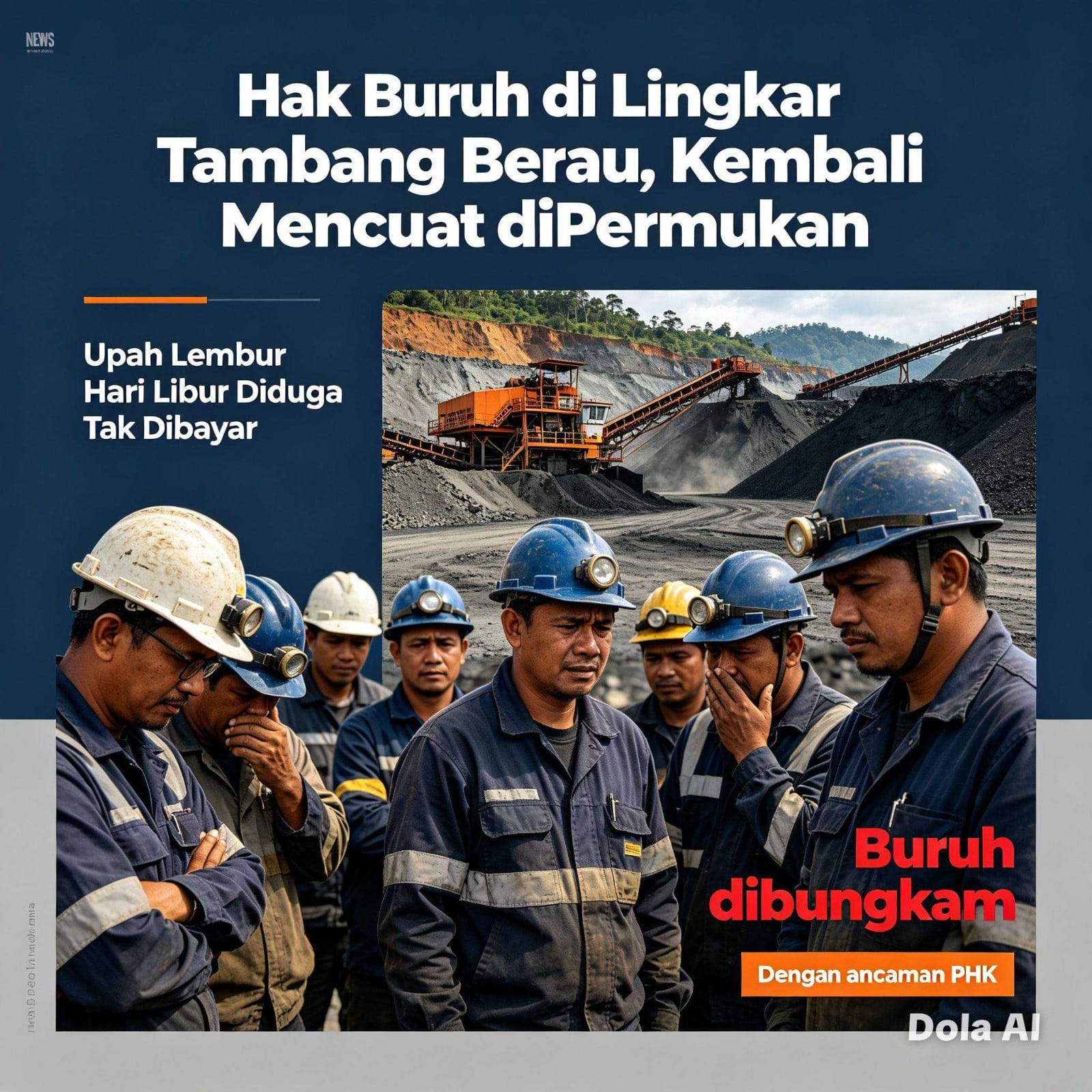 Hak Buruh di Lingkar Tambang Berau, kembali mencuat dipermukan, Upah Lembur Hari Libur Diduga Tak Dibayar. Buruh dibungkam. Dengan ancaman PHK.