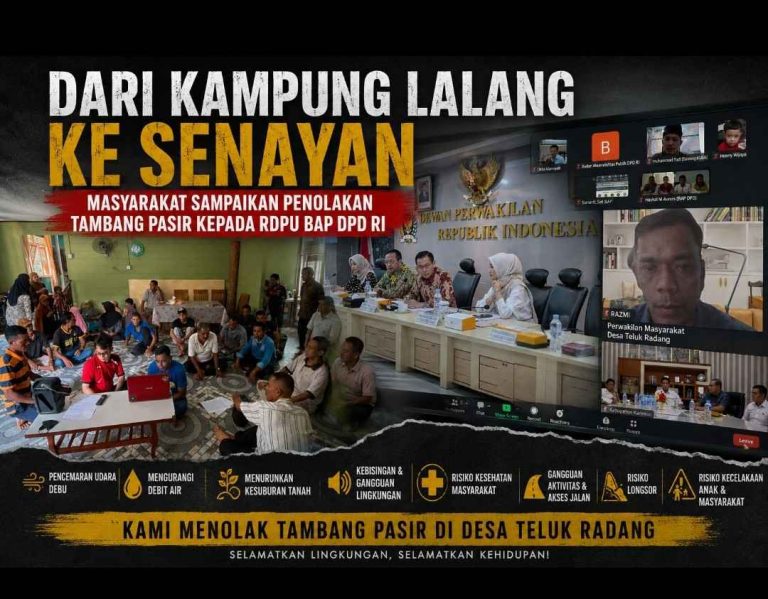 Dari Kampung Lalang Ke senayan: Masyarakat Sampaikan penolakan Tambang Pasir kepada RDPU BAP DPD RI
