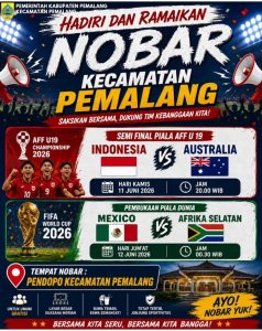 Fasilitasi Pencinta Bola, Kecamatan Pemalang Gelar Nobar Semifinal AFF U-19 dan Piala Dunia 2026