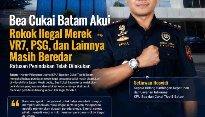 Bea Cukai Batam Tegaskan Komitmen Memberantas Peredaran Rokok Ilegal, Jutaan Batang Berhasil Diamankan Melalui Ratusan Operasi Penindakan Sepanjang 2025 hingga 2026