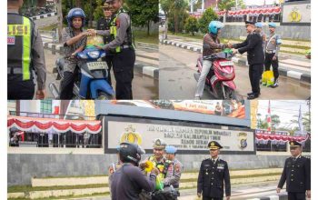 Memperingati Hari Bhayangkara ke-80, Polres Berau Bagikan Puluhan Sak Beras Gratis untuk Pengguna Jalan