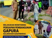 Lurah Sugihwaras Bersama Tim Lakukan Monitoring Persiapan Pembangunan Gapura Kelurahan