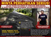 Ormas Laki Sulut Firdaus Mokodompit Minta Perhatikan Serius! Jalan Trans Sulawesi Di Tawaang Berlubang, di Duga Sudah Makan Korban Jelang Pengucapan Syukur