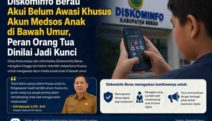 Diskominfo Berau Akui Belum Awasi Khusus Akun Medsos Anak di Bawah Umur, Peran Orang Tua Dinilai Jadi Kunci