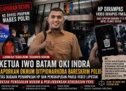 Tempuh Jalur Divisi Propam Polri, Ketua IWO Batam Oki Indra Resmi Laporkan Oknum Ditpidnarkoba Bareskrim Polri Atas Tindak Perampasan HP dan Penghapusan Paksa Video Liputan Peristiwa, Desak Penegakan Hukum dan Perlindungan Kebebasan Pers
