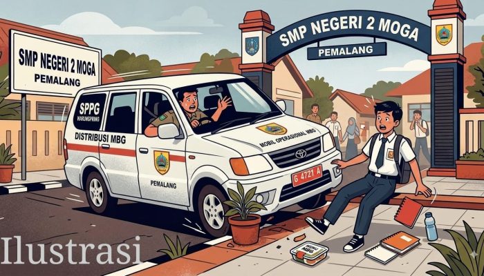 Sopir Lalai, Mobil Distribusi MBG di Pemalang Lompat Tabrak Siswa SMPN 2 Moga Saat Parkir