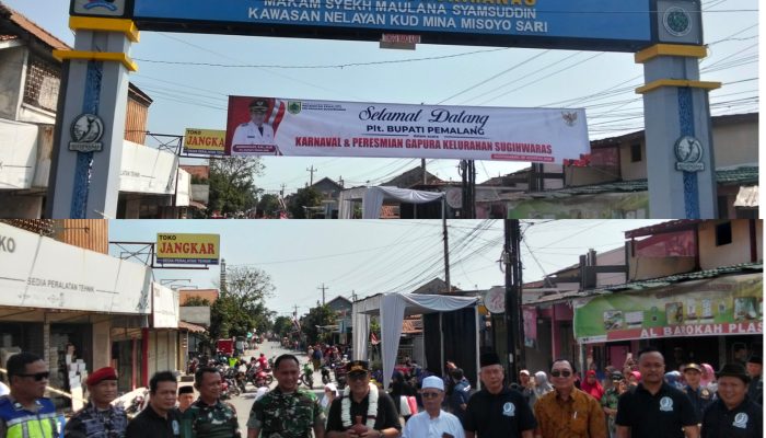 Kekompakan Warga Pesisir, Gapura Dan Ikon Kapal Nelayan Sugihwaras Diresmikan Plt Bupati Didampingi Camat Pemalang Dan Lurah Sugihwaras