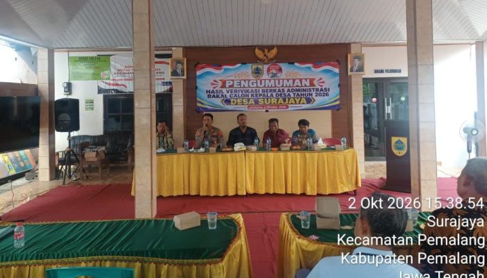 Tiga Bakal Calon Kades Surajaya Lolos Administrasi, Pemcam Pemalang Pastikan Tahapan Pilkades Sesuai Aturan