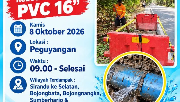 Perumda Air Minum Lakukan Perbaikan Pipa 16 Inci di Peguyangan, Sejumlah Wilayah Terdampak Gangguan Layanan