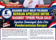 ASKAINDO Sulut Noldy Poluakan memberikan apresiasi untuk Kasubdit Tipikor Polda Sulut, sejalan semangat Asta Cita Pemberantasan Korupsi.
