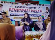 Pemkab Pringsewu Adakan Gerakan Serentak Penetrasi Pasar di Pasar Sukoharjo