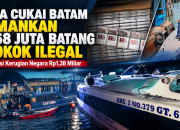 Bea Cukai Batam Amankan 1,68 Juta Batang Rokok Ilegal, Potensi Kerugian Negara Rp1,38 Miliar